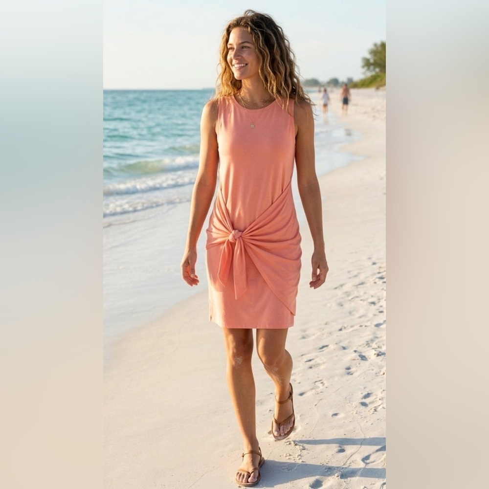 Lillusory Elegant Peach Sleeveless Dress NWT